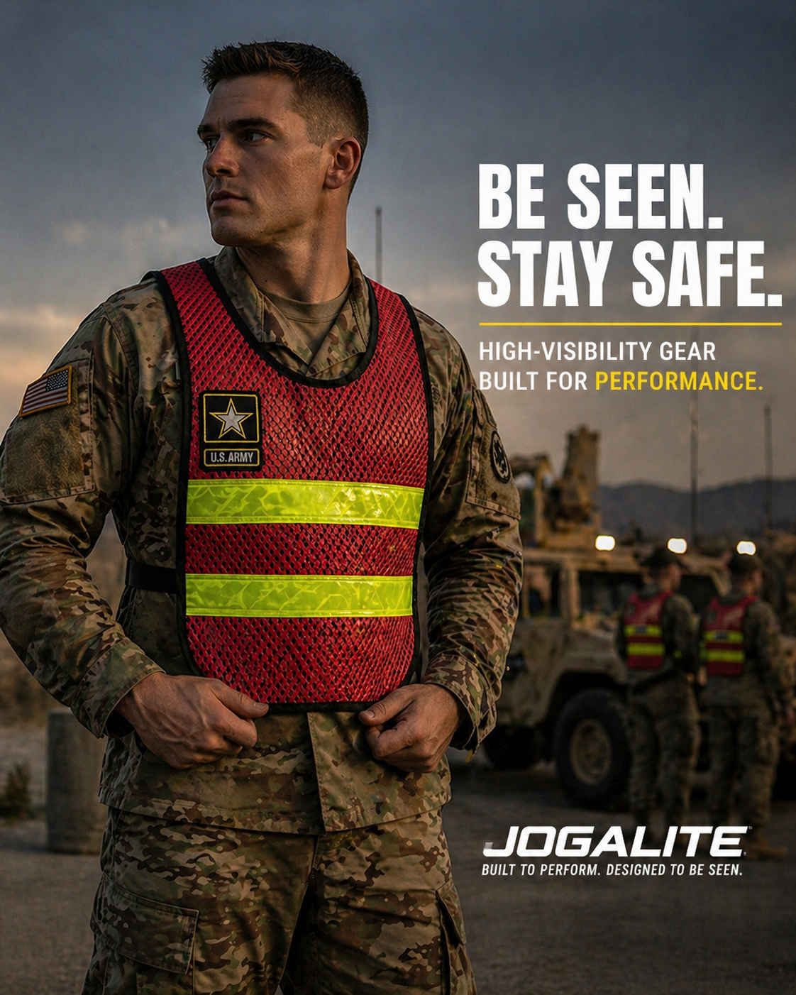 Reflective Drill Sergeant Vest Red/Lime – Jogalite