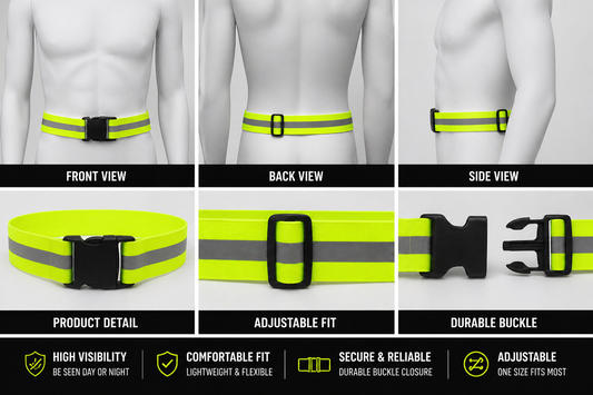Reflective Elastic Belt Lime