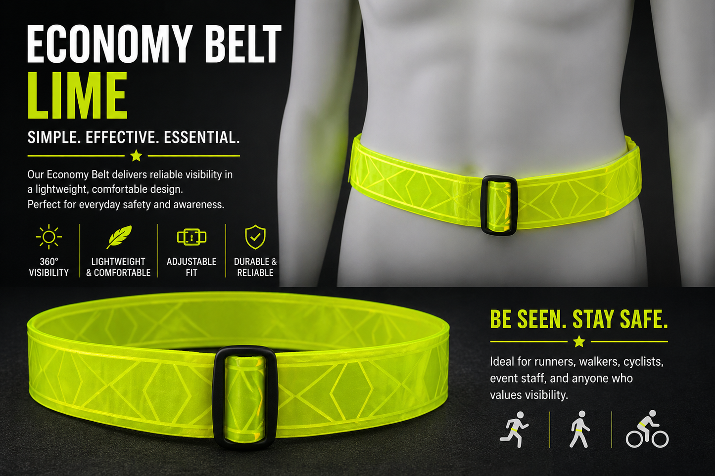 Economy Reflective Belt Lime
